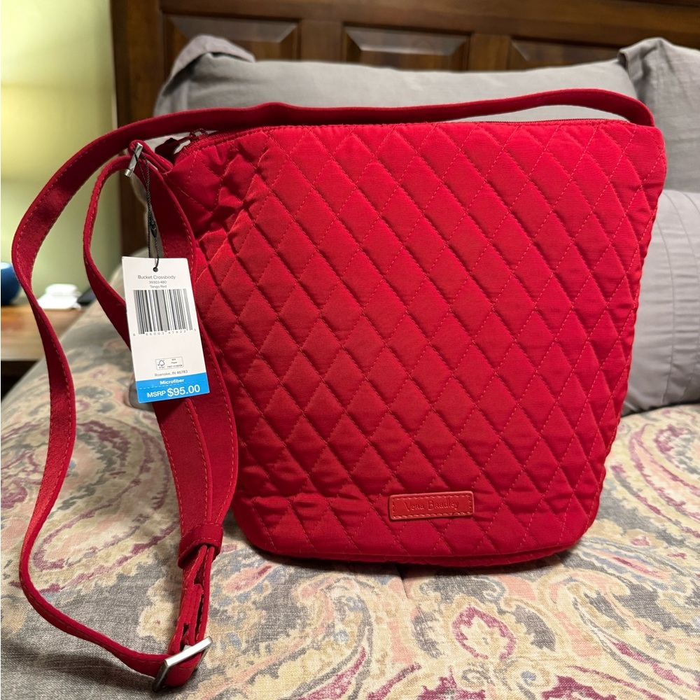 NWT Vera Bradley Red Quilted Shoulder Bag & Wristlet